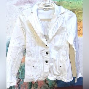 🔶FDJ White Denim Button Up Blazer